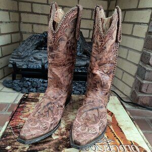 OLD GRINGO Men's Diaz Tooled Tobacco/Gold Leather Cowboy Western Boots